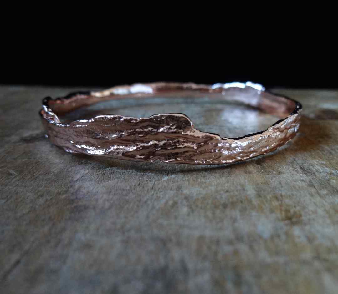 Driftwood Skinny Bangle in Medium, Gold Rose Gold, Silver 