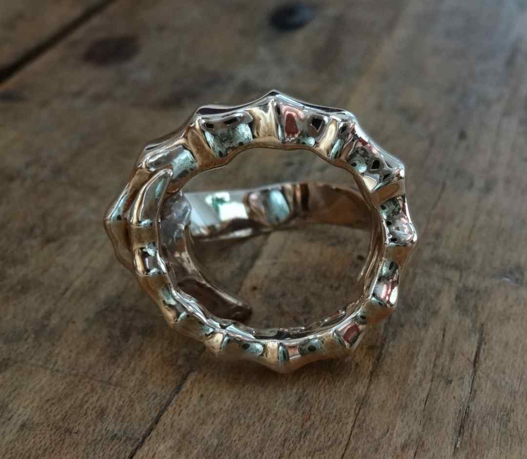 Antler Ring unusual Horn Gold Silver Rose TER 