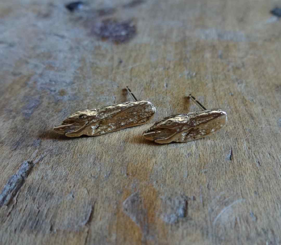 dropped Driftwood in Gold Earrings TER 