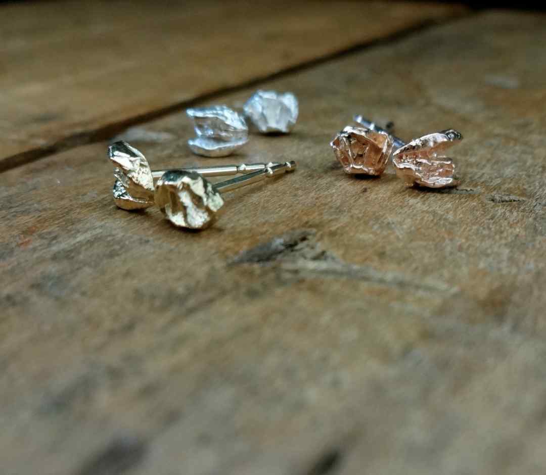 Shattered Rose Earring Rose Gold Silver